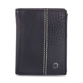 Cartera Simón vertical en Piel negra frontal